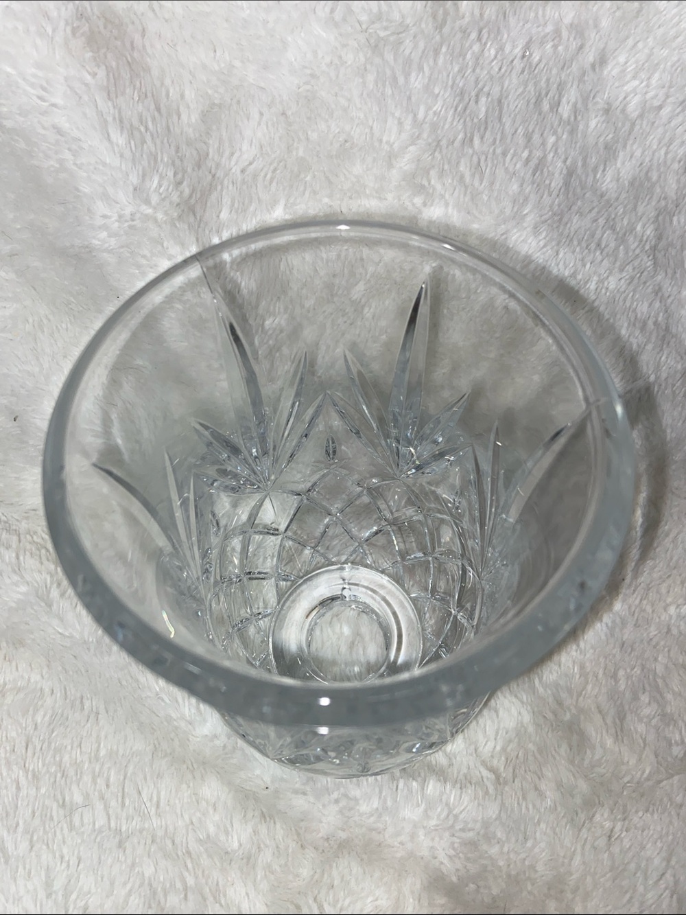 Cut Crystal Vase - Clear Glass Decorative Vase - Picture 2 of 5